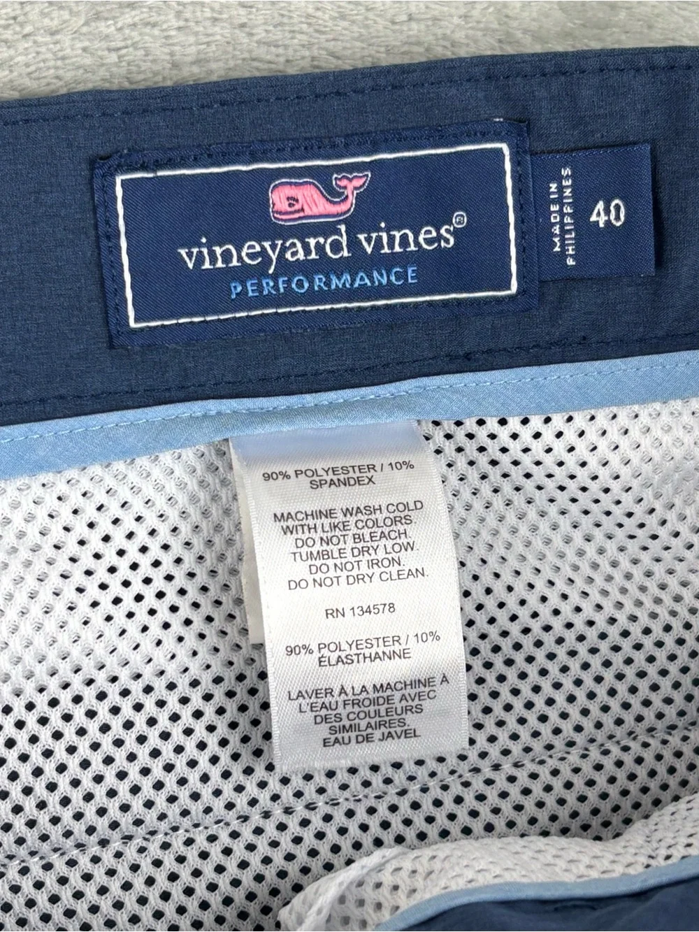 Vineyard Vines Shorts Mens 40 Blue Stretch Performance Breaker‎ Stretch